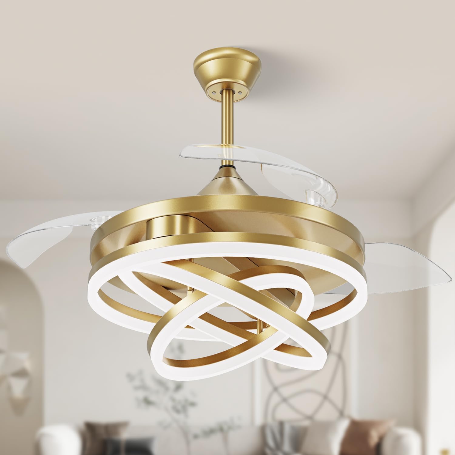 retractable ceiling fan